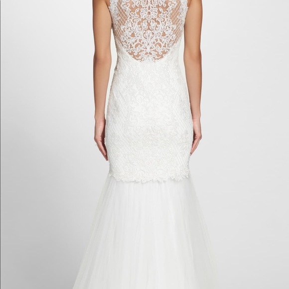 Tadashi Shoji Lace Halter Mermaid Gown - Picture 3 of 8